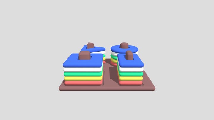 Montessori basic shapes toy 3D Model