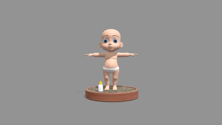 3D Baby boy Cartoon Character_01 3D Model