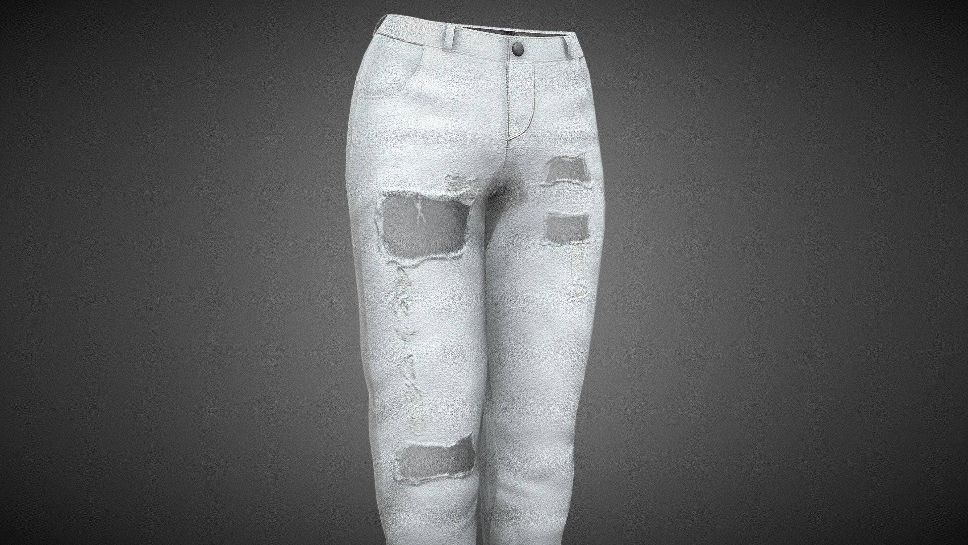 White Ripped Jeans Women - Buy Royalty Free 3D model by CG StudioX (@CG ...