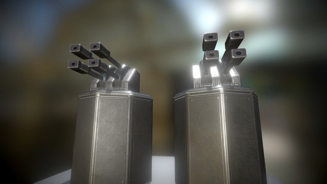 Low Poly Laser Gun Towers – Modello 3D gratuito STL