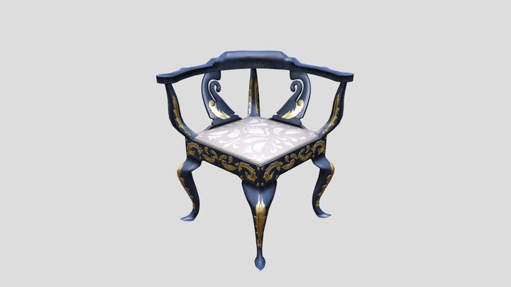 Antique Corner Chair 3D Model