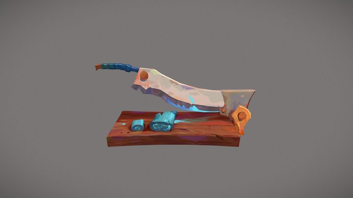Stylized Butcher Knife 3D Model