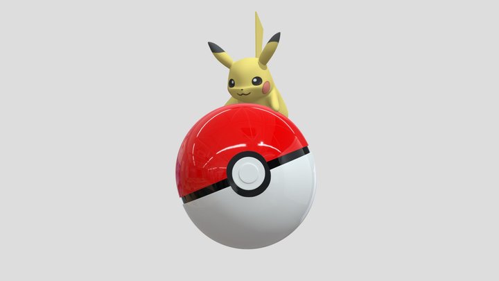 Pikachu & Pokeball 3D Model