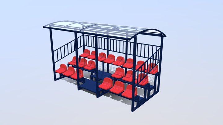 3rows_tribune_roof 3D Model