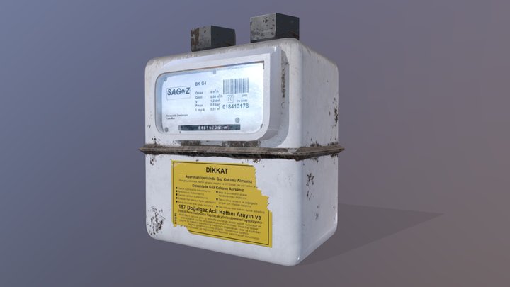 Natural Gas Meter 3D Model