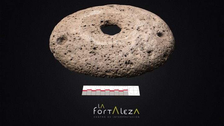 Muela superior molino de mano circular 3D Model