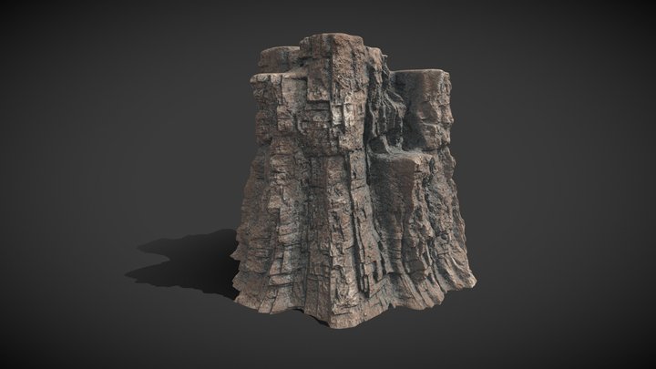 Procedural rock cliff 2 3D Model