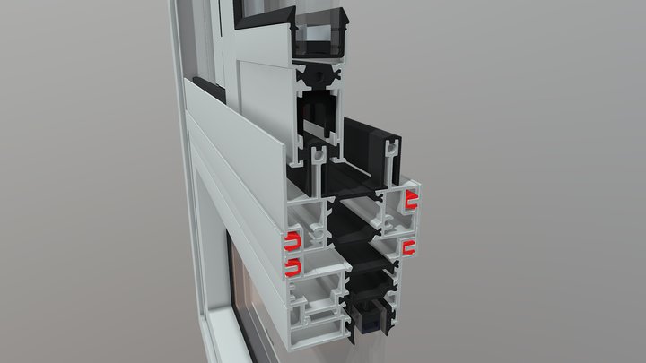 R-T-W-70 – Dual Sash + Fixed Lower Panel 3D Model