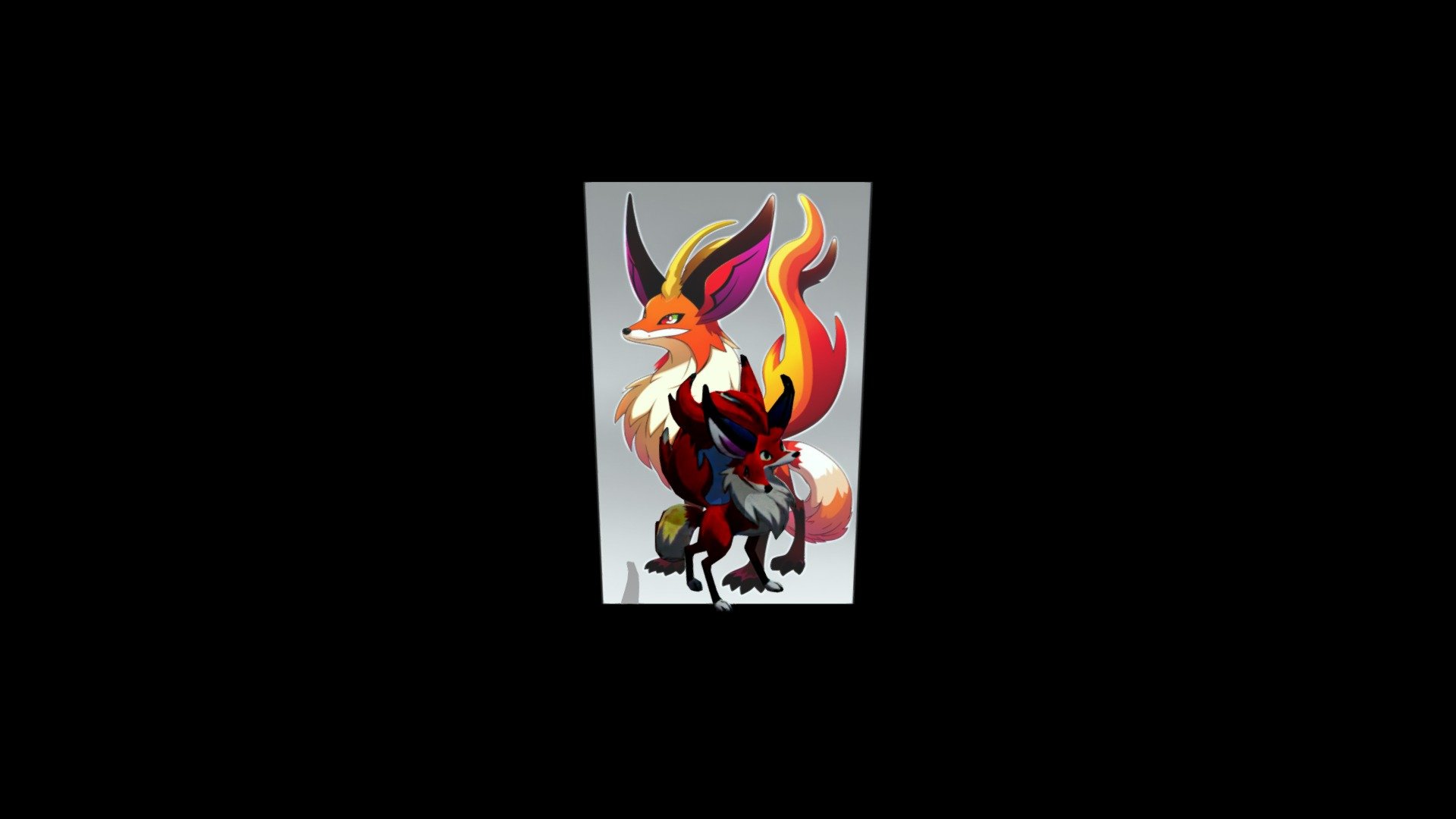 a cartoon fox with a long tail, the fox-like evo - Download Free 3D ...