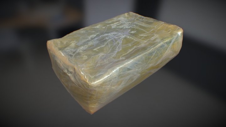 Box wrapped with plastic wrap tape 3D Model