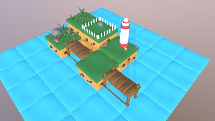 LowPoly Isometric Game Assets 3D Model