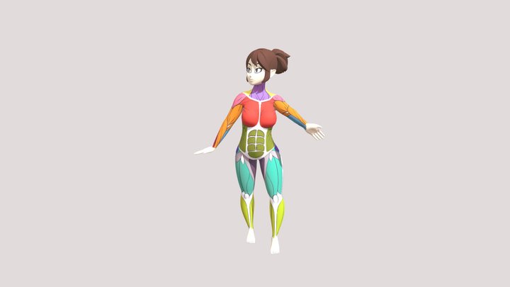 Muscles Girl 3D Model