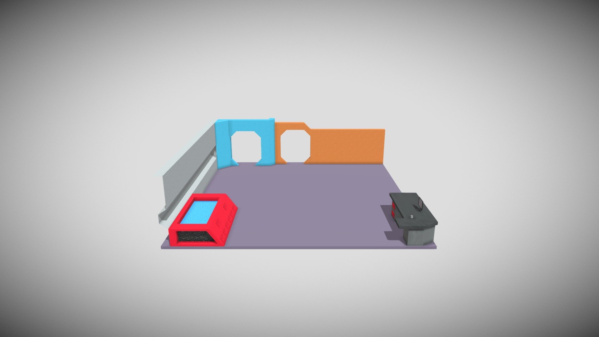 Textured futuristic diorama