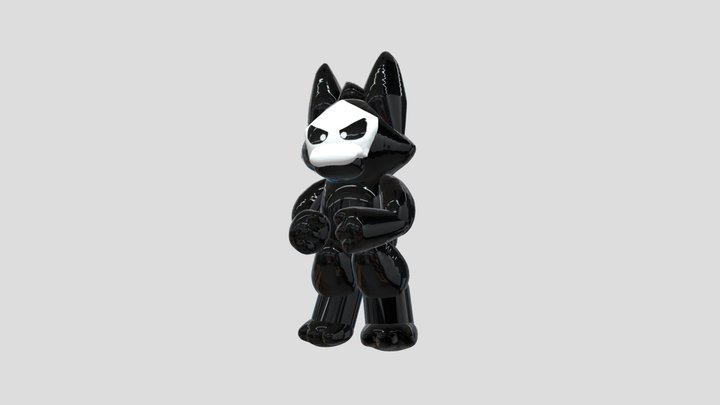3D Dark Latex Male (Unseparated GLB) 3D Model