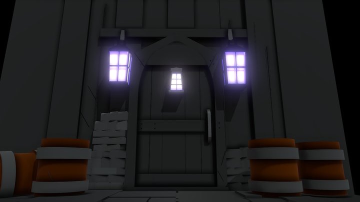 Gothic Door 3D Model