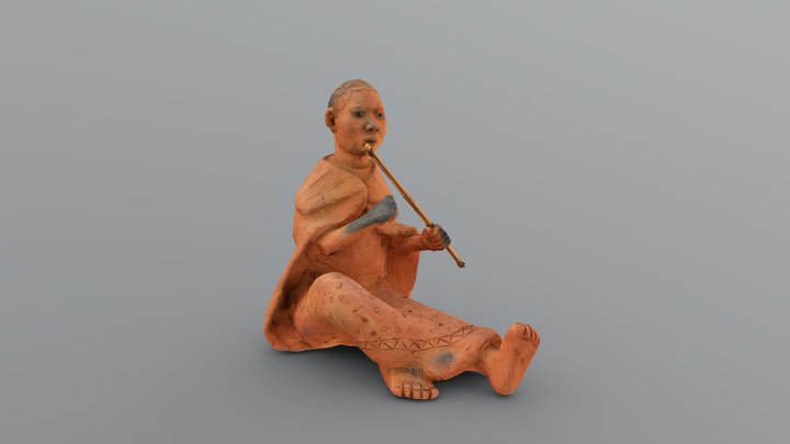 Woman playing lekope musical bow - UCT KK 29 3D Model
