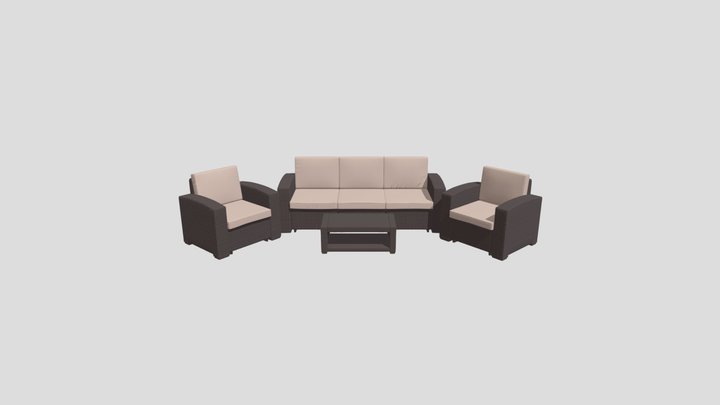 Furniture 4 Piece Outdoor 3D Model