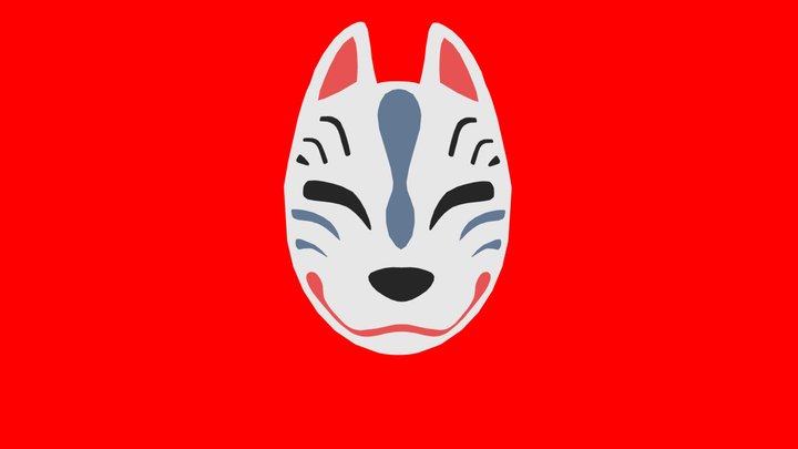 Japanese Kitsune Mask 3D Model