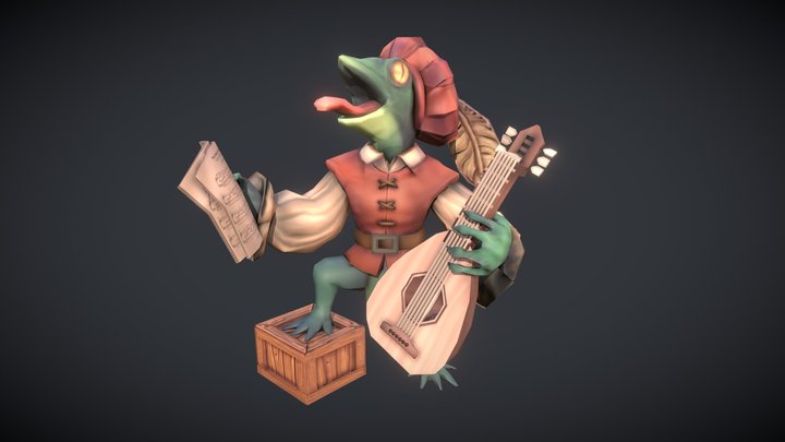 Gecko Bard 3D Model