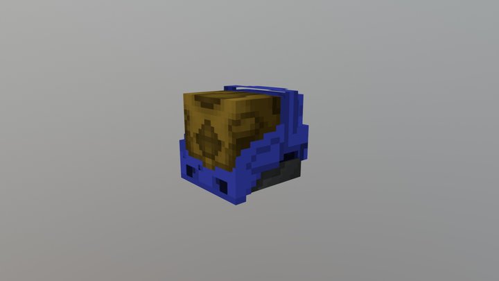 [Minecraft Halo] Blue Eva Helmet 3D Model