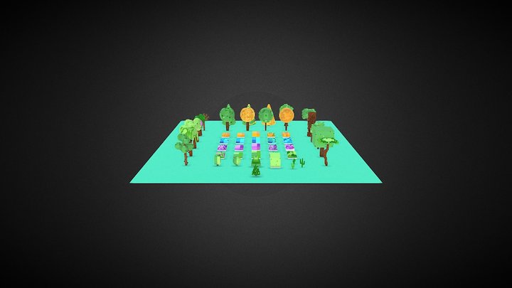 Voxel Universe - Trees 3D Model