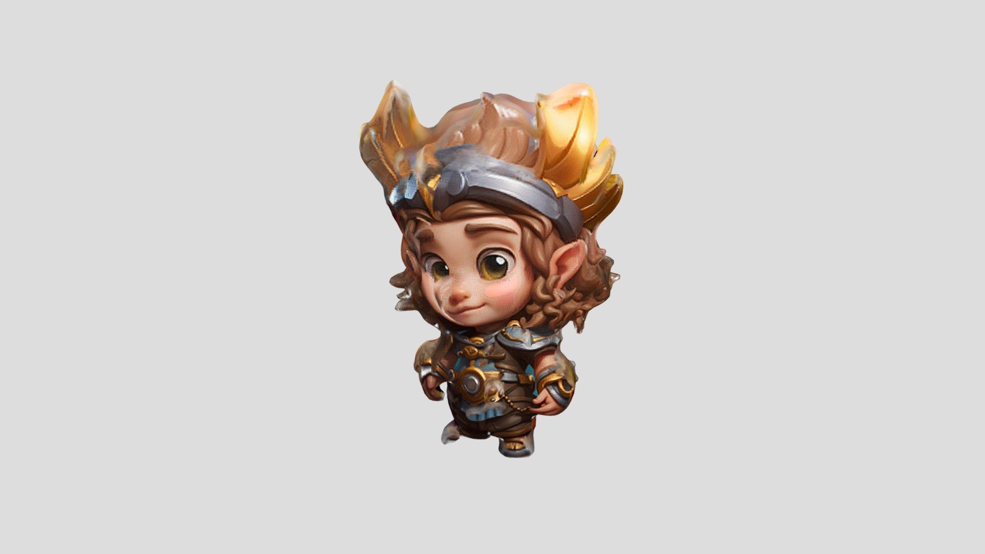 Chibi Warrior A small, cartoonish warrior cha - Download Free 3D model ...