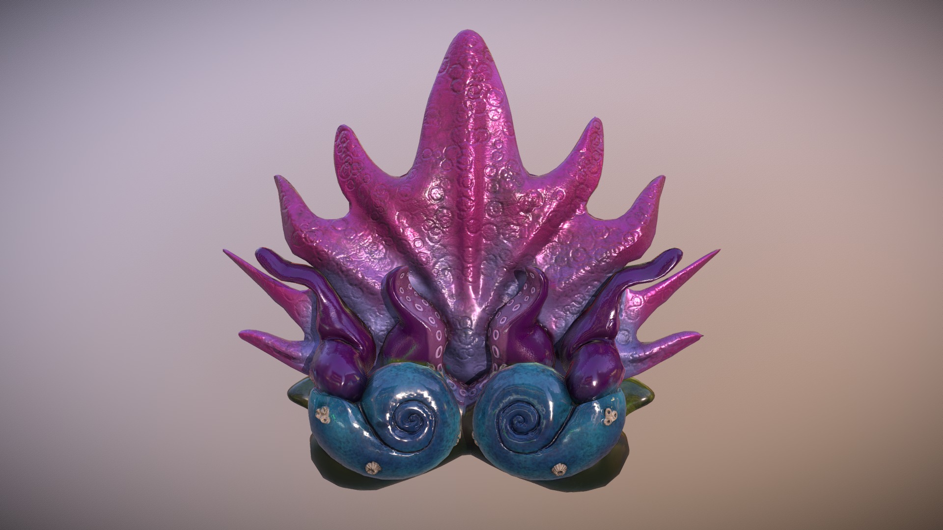 3D model Mermaid Crown - This is a 3D model of the Mermaid Crown. The 3D model is about a purple and blue toy.