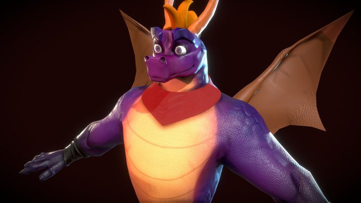 Spyro Bust LowPoly 3D Model