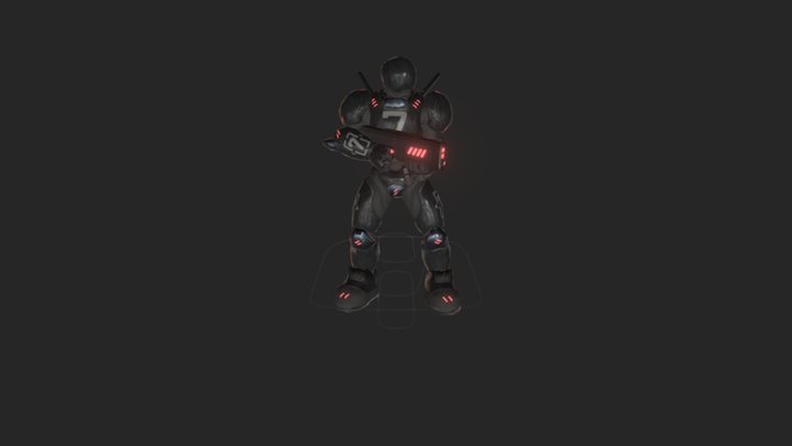 Robot Soldier Neon Model 3D Model