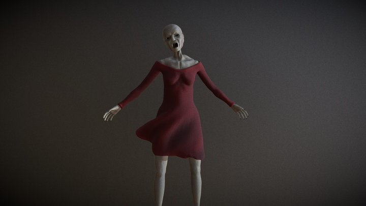 Lady in red 3D Model