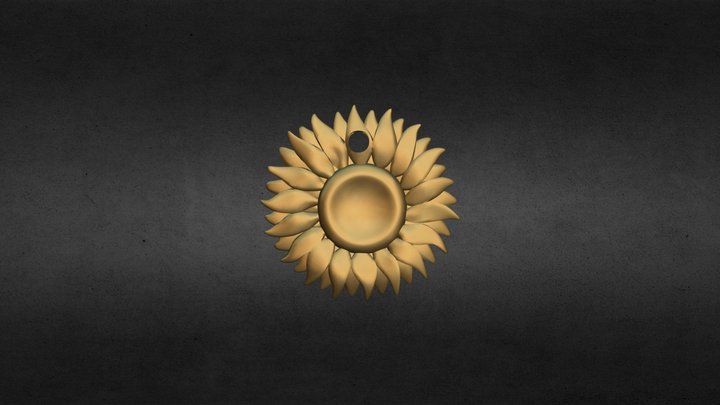 Sunflower keyring 3D Model