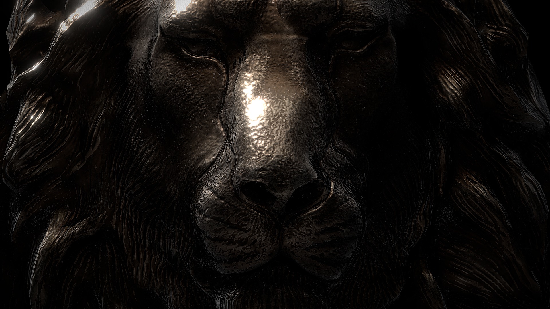 3D model Lion Head Lp - This is a 3D model of the Lion Head Lp. The 3D model is about a close up of a gorilla.