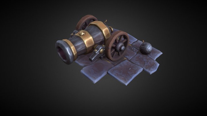 Stylized Cannon 3D Model