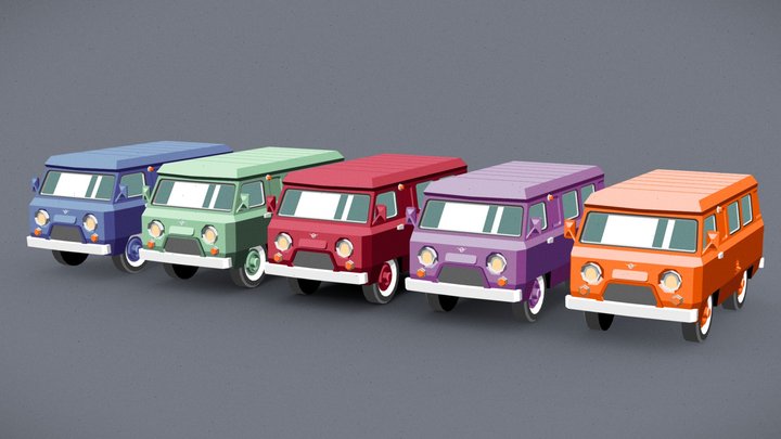 Classic Van from 1960s 3D Model