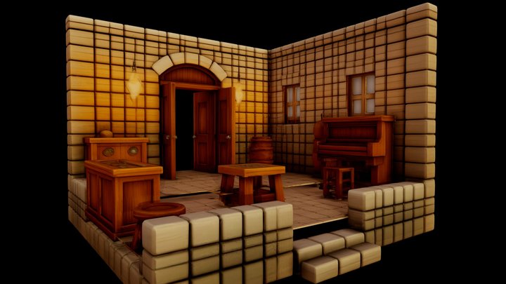 Medieval Tavern Interior Scene - RPG – Modèle 3D gratuit STL
