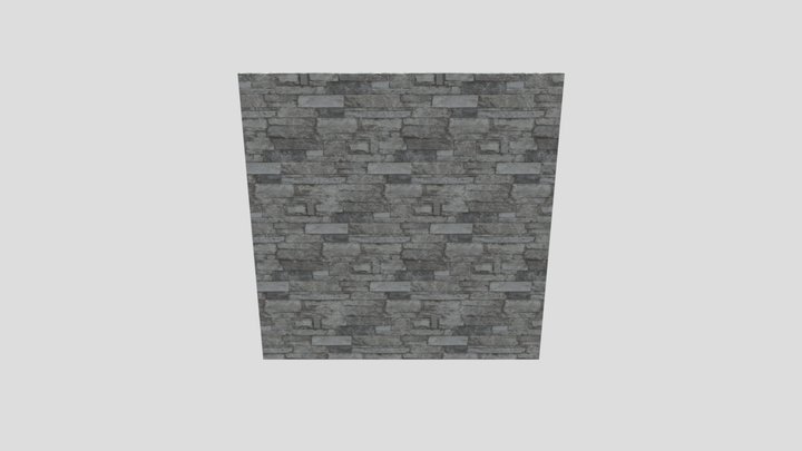 Dungoen wall (library) - Gray Stones Clean 3D Model
