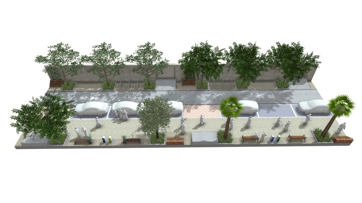 Street Types - 12m ROW Type2 3D Model