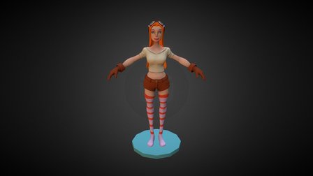 Red Hair Goggles 3D Model