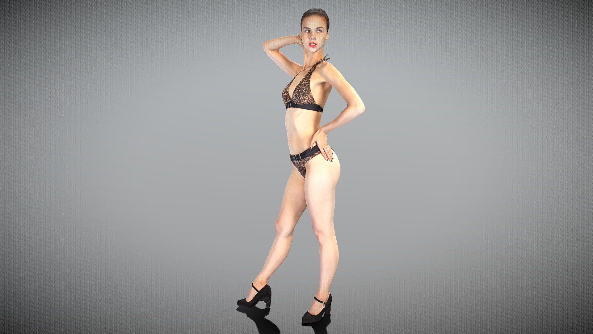 Beautiful woman in leopard bikini posing 227 - Buy Royalty Free 3D model by  deep3dstudio [75aff53] - Sketchfab Store