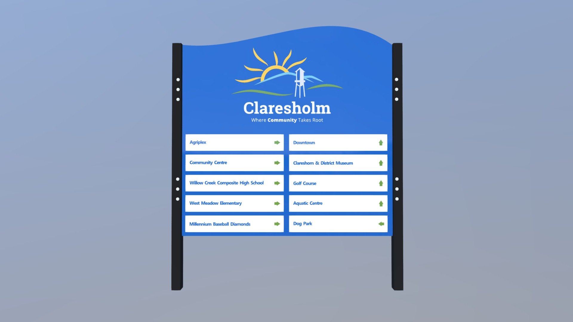 Claresholm LARGE SIGN - 3D model by Can West Legacy Inc. 3D Sept 2019 ...