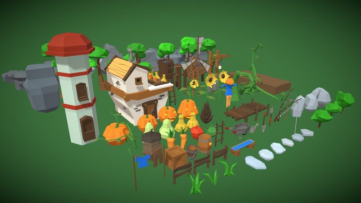 Jack's dream - Stylized low poly asset pack – Kostenloses 3D-Modell STL