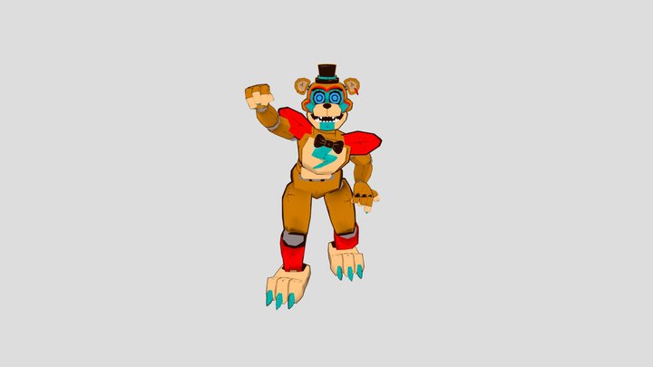 Stylized glamrock freddy 3D Model