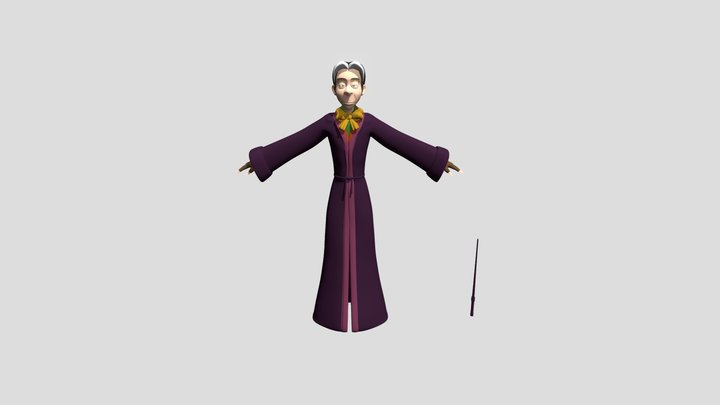 Cedric the sorcerer - T-posed sculpt 3D Model