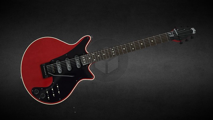 Brian may´s Red Special GUILD 3D Model