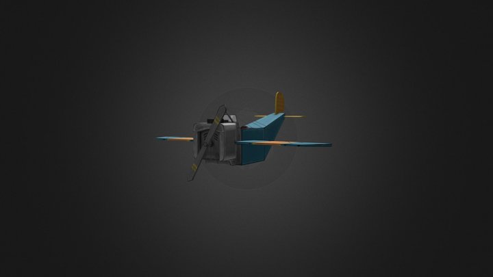 Game Art1 Hand Painted Plane 3D Model