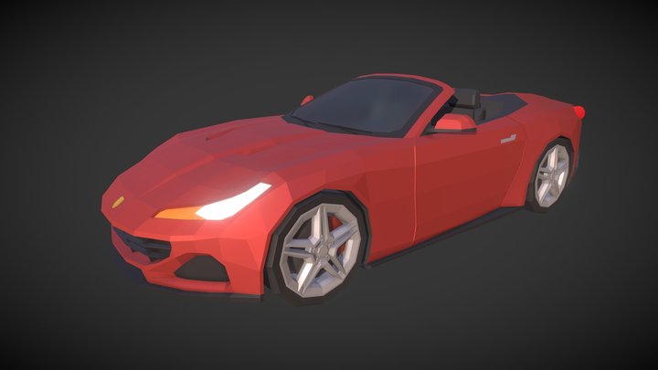 Low Poly Sports Car 3D Model