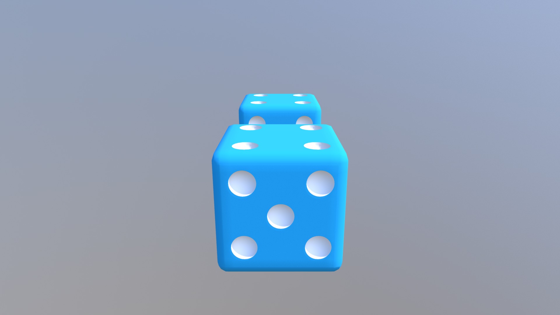 3D model Dice - This is a 3D model of the Dice. The 3D model is about a blue dice with white dots.