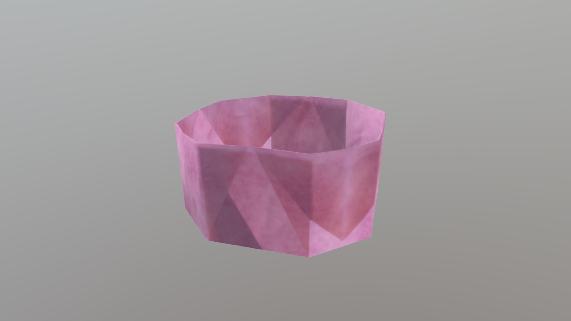 3D model Origami Bowl - This is a 3D model of the Origami Bowl. The 3D model is about a pink cube on a white background.