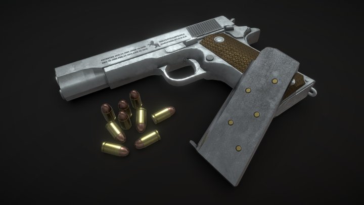 Colt M1911 Pistol 3D Model