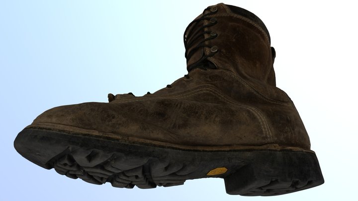 Right Leather Boot 3D Model